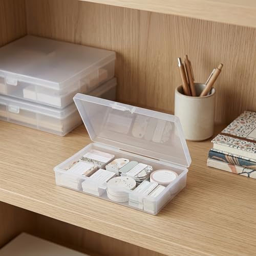 LJY 12 Clear Plastic Boxes, 5.3 x 3.1 x 1.2 in for Office Supplies