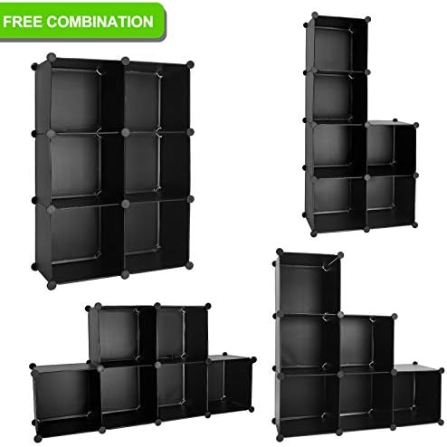 Cube Storage Organizer, 6-Cube DIY Plastic Closet Cabinet Modular Bookcase, Storage Shelves for Bedroom Living Room, Off