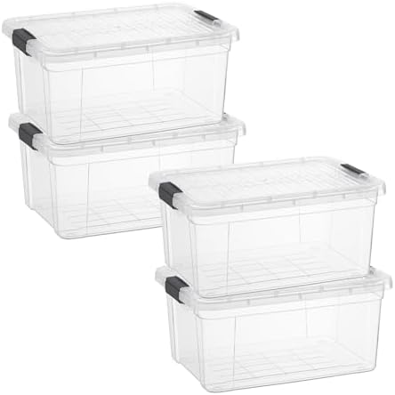 Superio 1.85 Quart Clear Plastic Storage Boxes with Lids, Stackable Organizer Containers, BPA-Free Storage Bins for Home