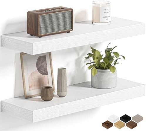 Fun Memories Floating Shelves for Wall 20 Inch, Set of 2 – Wall-Mounted Storage & Display Shelf with Invisible Bracket, 