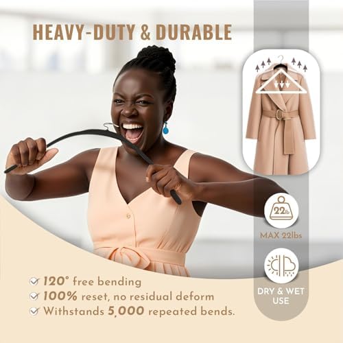 Sishynio Velvet Hangers 30 Pack, Slim Flocked Clothes Hangers Black