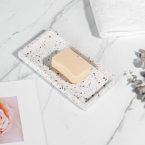 Luxspire Resin Bathroom Vanity Tray Countertop Organizer, Mini, Terrazzo