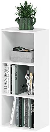 Furinno LUDER Book Shelf, 3-Cube Bookshelf, Bookcase with Open Shelves, 9.3 x 12 x 31.5, Easy Assembly, for Living Room,