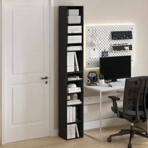 Furinno PASIR Book Shelf, 10-Tier Bookshelf, Bookcase with Open Shelf, 9.2 x 11.8 x 78.7, for Living Room, Bedroom, Home