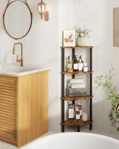 IBUYKE 4 Tier Corner Shelf Stand,Industrial Corner Display Rack WBC014H