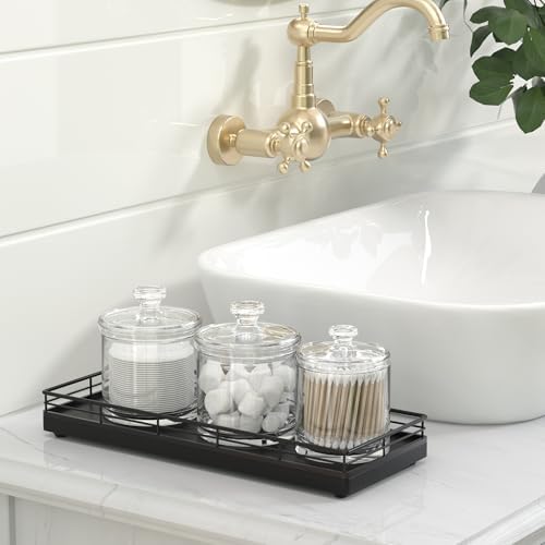 Bathroom Tray for Counter, Oak Wood 11" L Small Vanity Tray for Dresser Tops Perfume Jewelry Makeup Candle Soap Sponge H