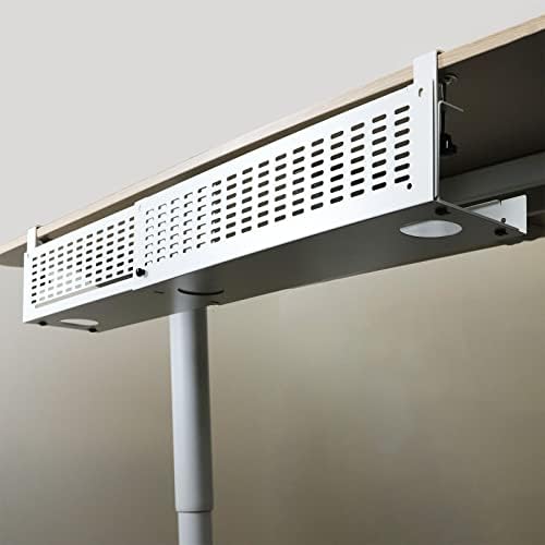 AEONS Under Desk Cable Management Tray Kit - Horizontal Adjustable up tp 41” Desk Organizer Removable C Clamp Mount Reve