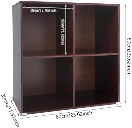 Solid Wood Cube Bookcase, Floor-Standing Storage Bookshelf(4-Cube)