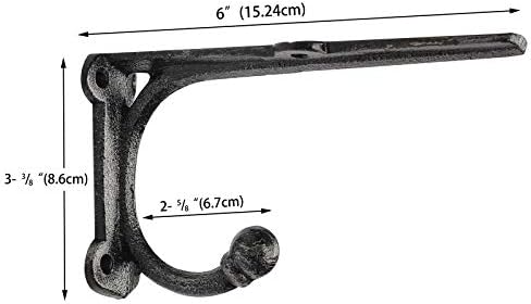 6 Inch Decorative Shelf Brackets-Heavy Duty Wall Brackets with Hooks Shelve Brackets Metal for Open Shelves Vintage Shel