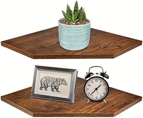 Homode Corner Shelf Wall Mount, Set of 2 Floating Corner Shelf Organizer for TV Accessories, Speaker, Cable Box, Game Co