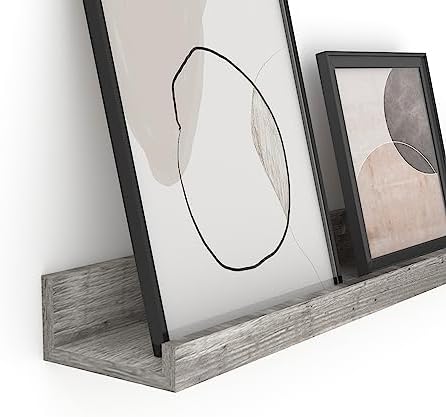 Giftgarden 36 Inch Grey Floating Shelves for Wall Mount, Gray Wood Wall Shelf Ledge for Bathroom Bedroom Living Room Kit