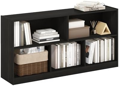 Furinno DALY Book Shelf, 5-Cube Bookshelf, Horizontal Cube Storage Organizer Bookcase, 10.9 x 47.2 x 23.6, for Living Ro