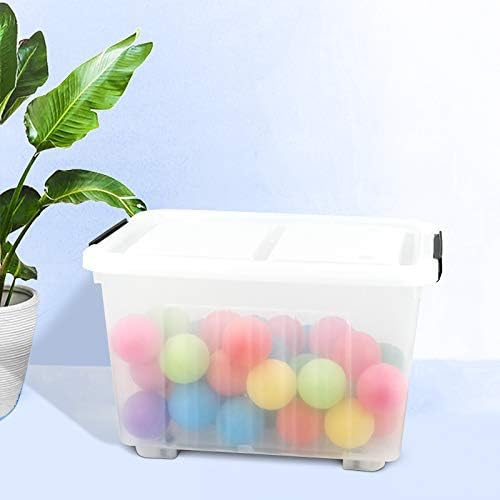 Bringer 4-Pack 30 L Clear Plastic Storage Box, Large Wheeled Storage Bin