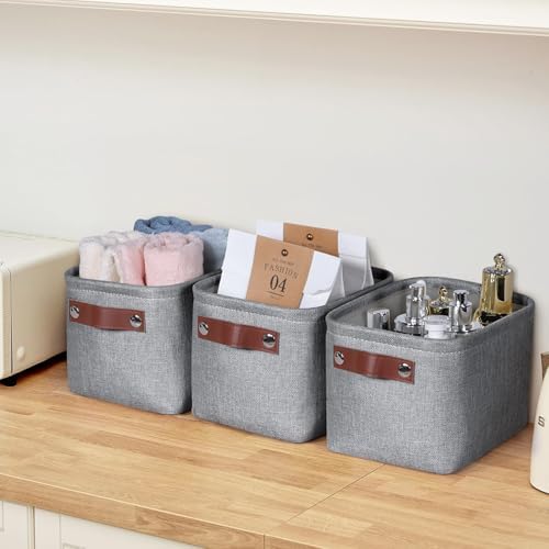 Small Fabric Storage Bins, Mini Storage Cubes, 7.8x6.7x5.9 Inch