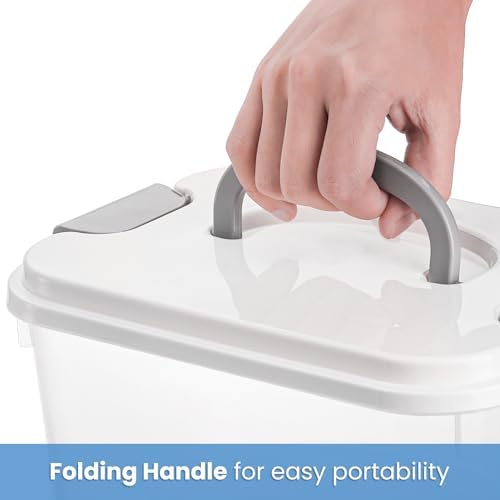 Elsjoy 8 Pack 5.5 Quart Plastic Storage Bins with Lid and Handle, Clear Latch Storage Box Stackable Organizing Bins, Lid