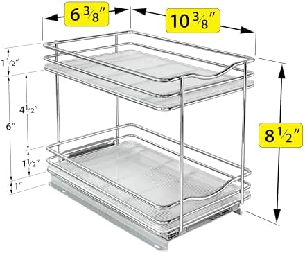 LYNK PROFESSIONAL® Pull Out Spice Organization for Cabinets - 6-3/8 inch Wide – Spice Rack for Inside Cabinets, Slide Ou