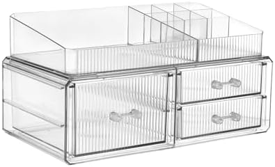 ZHIAI stackable storage drawer, cosmetics storage box, cosmetics and beauty product storage organizer, suitable for make