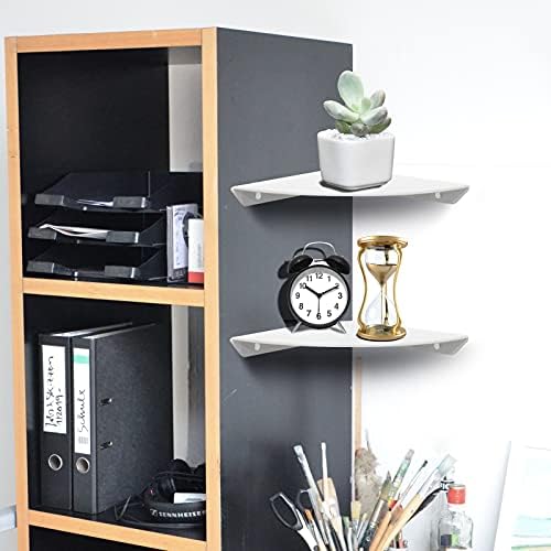 Cosmos 2 Pcs Acrylic Wall Mount Floating Corner Shelves Quarter Round Shower Shelf Hanging Corner Shelves Wall Storage D