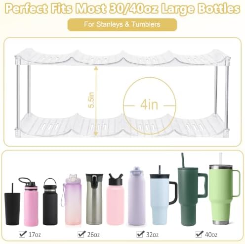 Spaclear Water Bottle Organizer - Stackable Water Bottle Holder for Cabinet