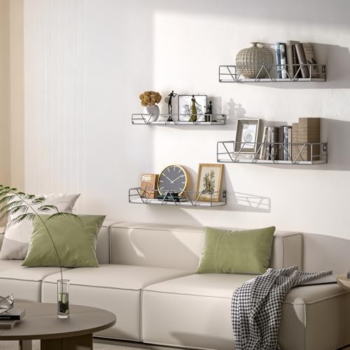 Floating Shelves Set of 4, Wood Wall Shelf, Farmhouse Shelf for Bedroom