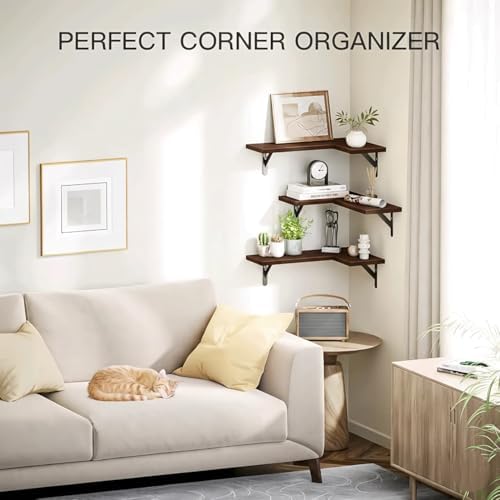 Corner Wall Shelf Set, Shelf, Wall Mounted Shelves, Wall Shelf for Bedroom, Wall Shelves for Living Room, Book Shelf for