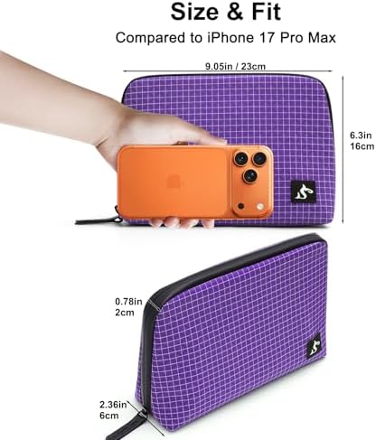 simtoper Electronic Organizer Travel Case – Waterproof Cable Bag for Cord, Charger, Hard Disk, Power Bank – Small Tech S