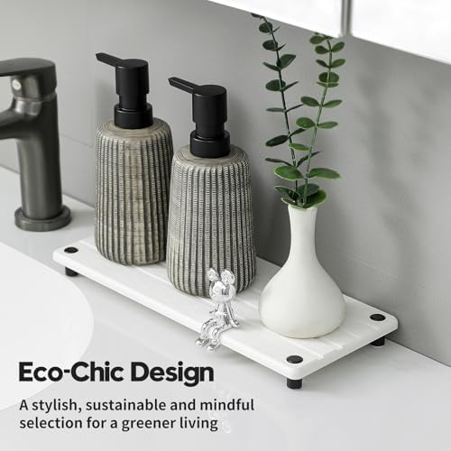 Razborci Instant Dry Sink Caddy Kitchen Sink Organizer, Quick Drying Stone Tray Diatomite Sponge Holder Soap Dish, Bathr
