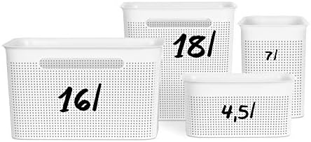 Rotho Brisen Storage box 4,5 l with perforated pattern, 4,5l (26,2 x 18,0 x 13,0 cm), White