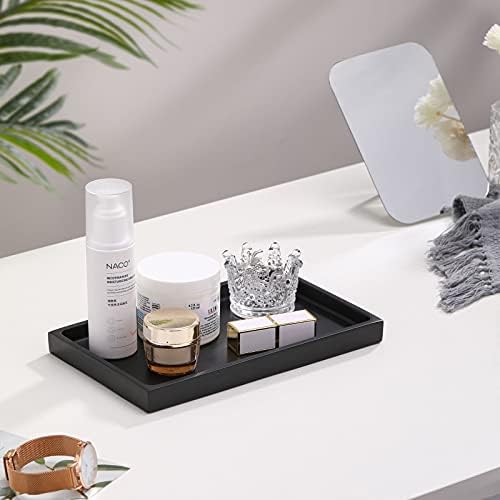 Luxspire Resin Bathroom Vanity Tray Countertop Organizer, M, Matte Black
