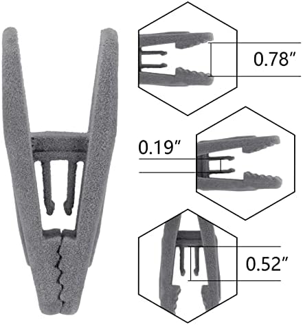 Tinfol Velvet Hanger Clips, 50Pack Gray Pants Velvet Clips, Clothes Hanger Clip, Large Opening Clothes Pin Strong Finger Flocked Clips Perfect for Use with Slim-line Clothes Velvet Hangers