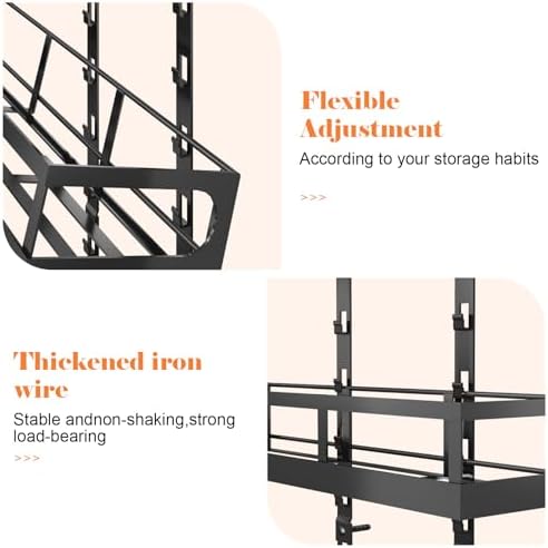 X-cosrack 8-Tier Adjustable Spice Rack – Wall-Mounted Space-Saving Organizer with Mixed Baskets, Large-Capacity Seasonin