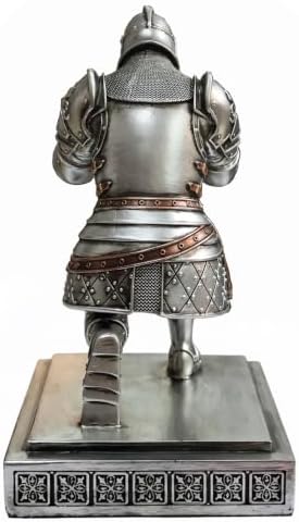King's Guard Knight Pen Holder with a Letter Opener Desk Organizers Silver