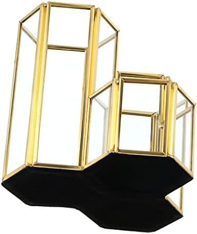 Hipiwe 3 Slots Glass Makeup Brush Holder - Gold Desktop Pen/Pencil Holder