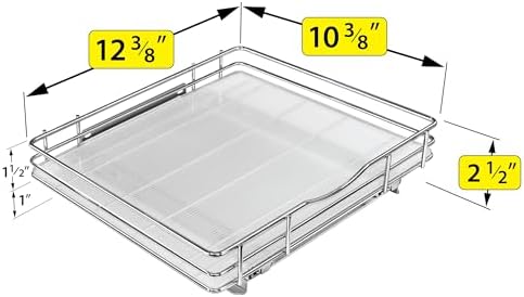 LYNK PROFESSIONAL® Pull Out Spice Organization for Cabinets - 12-3/8 inch Wide – Spice Rack for Inside Cabinets, Slide O
