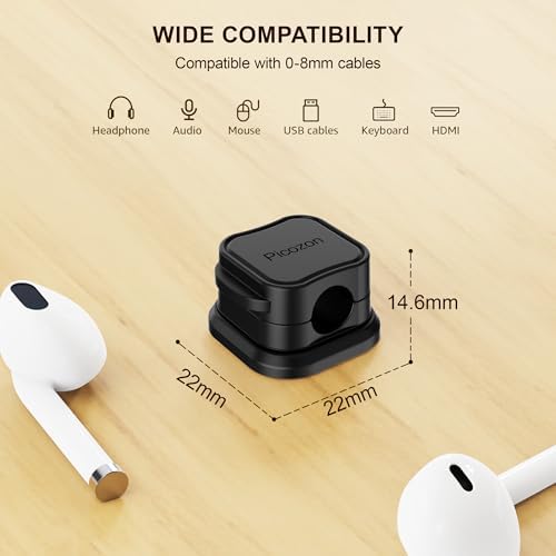 48 Pack Magnetic Cable Clip Organizer Cord Holder, Picozon Adhesive Cable Management, Wire Phone USB Charger Cable Holde