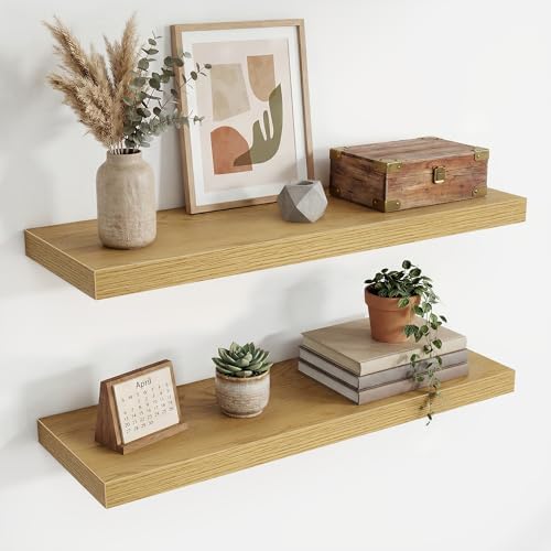Acovy 30 Inch Floating Shelves,9.3" Deep Floating Shelf Wall Mounted,30 Inch Wall Book Shelves for Home Decor,Large Long