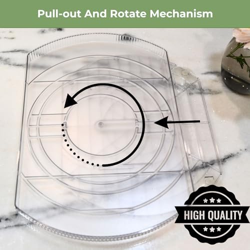 NOSTA Home Rotating Lazy Susan for Refrigerator - Square Lazy Susan - Rectangular Fridge Lazy Susan Organizer - 360° Rot