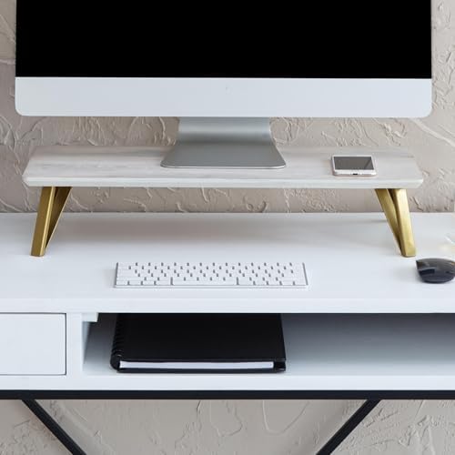 Anji Mountain Monitor Stand for Desk - Desktop Organizer & Laptop Riser, Ergonomic Monitor Riser, Space-Saving, Durable,