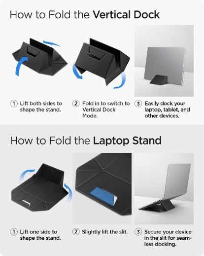 Spigen Slim Fold Portable Vertical Laptop Stand Dock Foldable