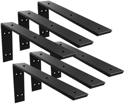 Countertop Support Bracket 6 Pack 20 inch Heavy Duty 3/8" Thick Black Granite Countertop Bracket 20"x8"x2.5" Shelf L Bra