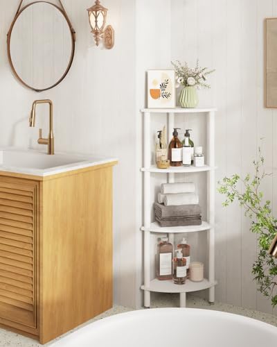 IBUYKE 4 Tier Corner Shelf Stand,Industrial Corner Display Rack WBC014W