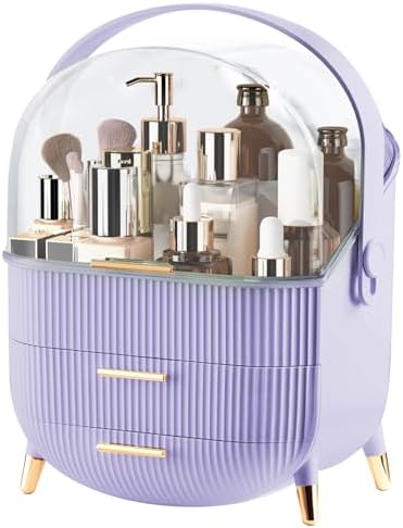 Makeup Organizer for Vanity, Make up Organizers and Storage, Cosmetics Skincare Organizers with Lid and Drawers, Cosmeti