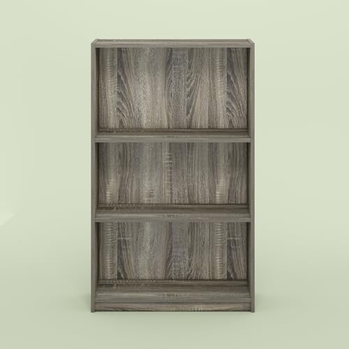 Frei Bookcases, Bookshelf, 40 Inch Tall 3 Tier Display Bookcase, with Adjustable Shelves, for Home Office, Living Room, 