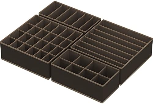 Simple Houseware 4-Pack Drawer Organizer Set for Underwear/Socks/Bra, Brown