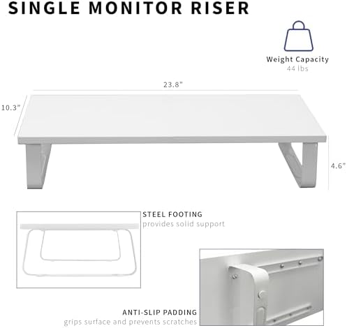 VIVO 24 inch Monitor Stand, Wood & Steel Desktop Riser, Screen, Keyboard, Laptop, Small TV Ergonomic Desk and Tabletop O