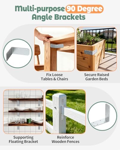 3"x3" L Brackets, 90 Degree Angle Iron, Galvanized-4 Pcs