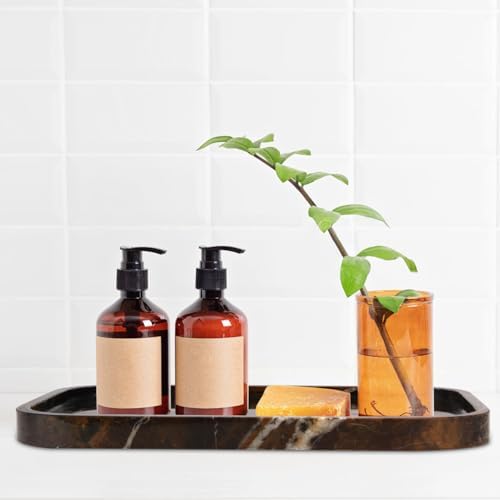 Marble Bathroom Vanity Decorative Tray, Black Gold, 12 * 8 * 0.8