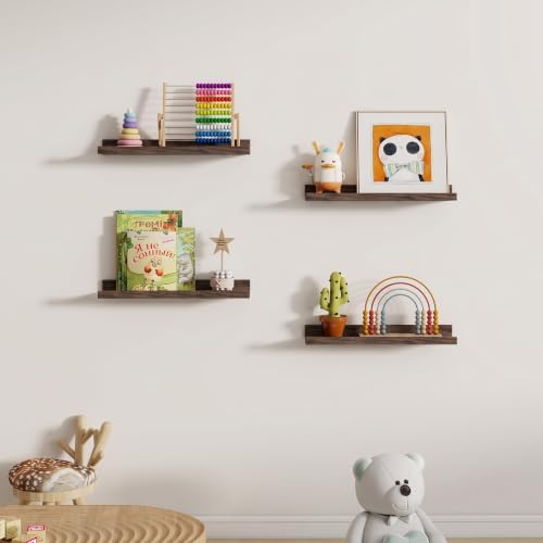 Dreamland Picture Ledge Shelf for Wall, Floating Shelves Set of 2,20 inch Long Floating Shelves with Lip for Living Room