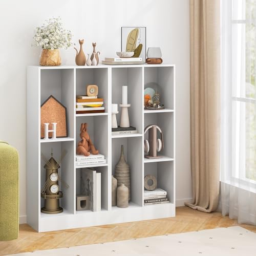 Tangkula 5-Cube Bookshelf, 41”H Floor Bookcase with 2 Anti-Tipping Kits, Freestanding Storage Organizer, Home Office Dis