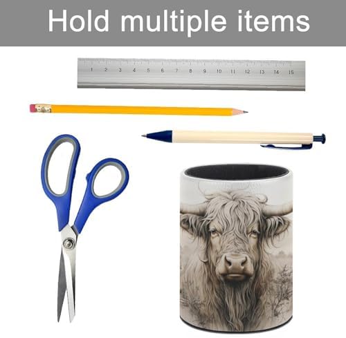 Highland Cow Pen Holder Pencil Cup for Desk Organizer